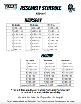 Assembly Schedule 